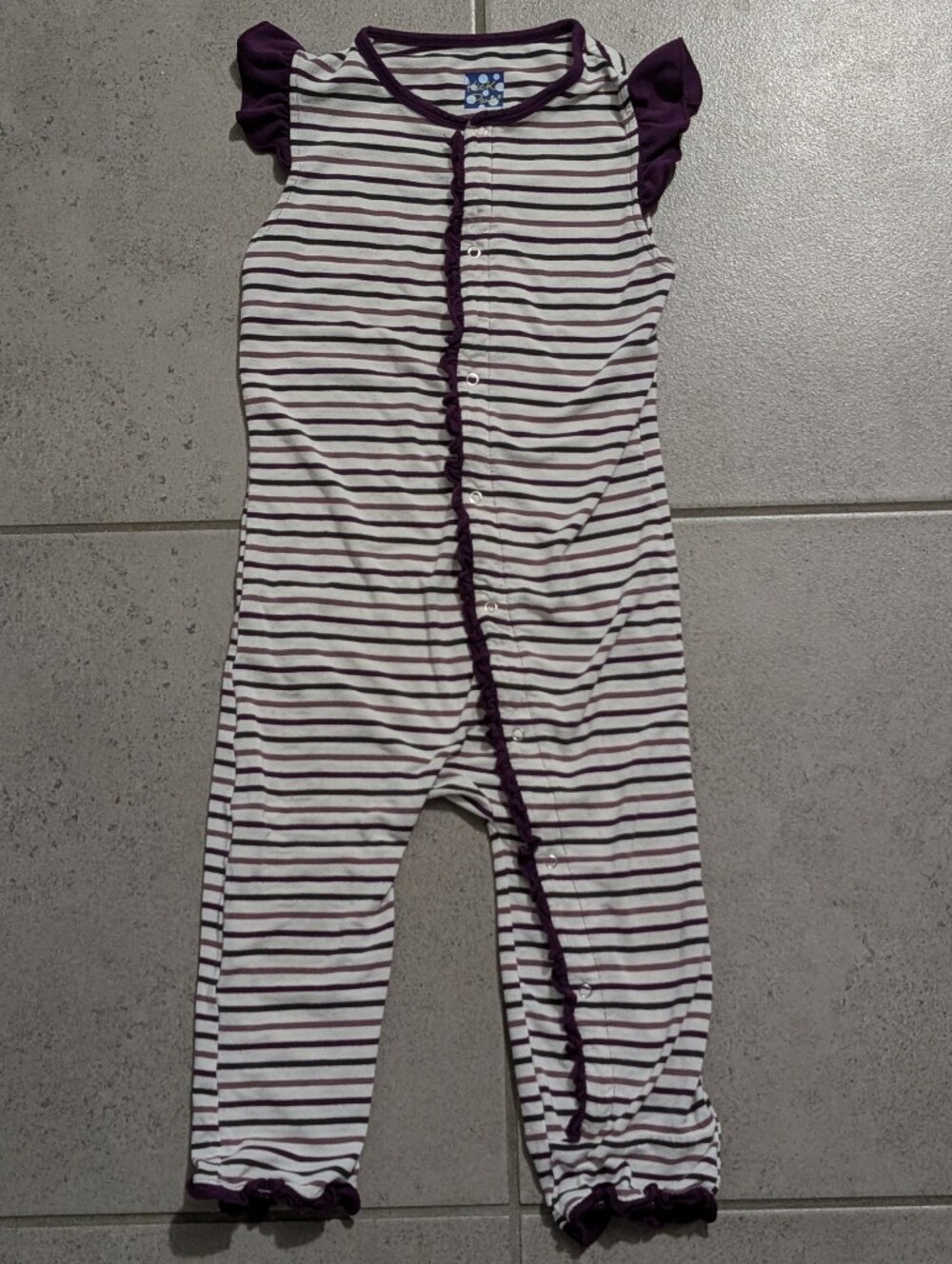 Kickee Pants Girls Ruffle Sleeveless / Tank Romper 4T